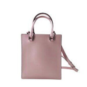 Prada Logo Triangle Pink Tote HO Plate Handbag Leather